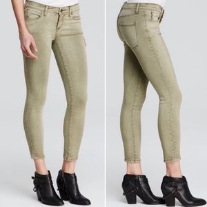 Free People "Army" Green Roller Crop Skinny Jeans